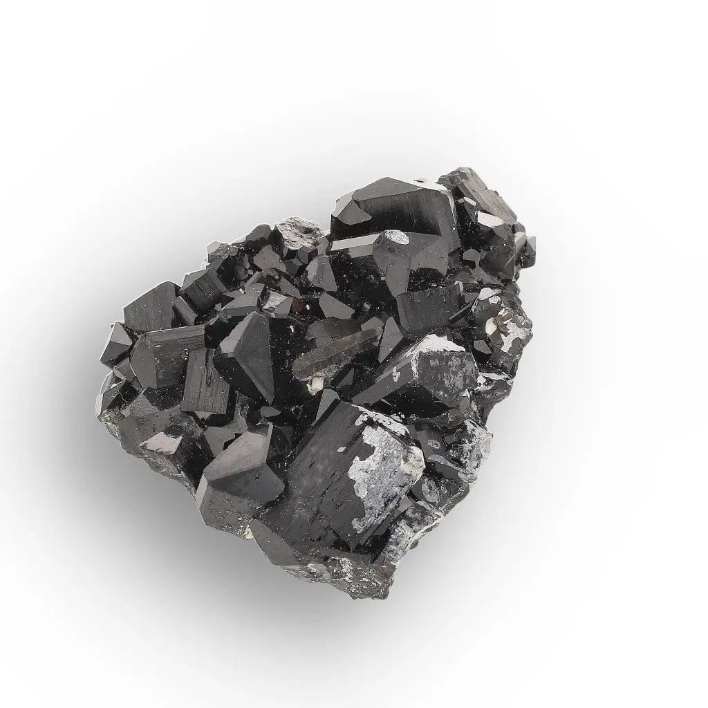Schorl (Black Tourmaline) with Hyalite Opal & Smoky Quartz from Namibia