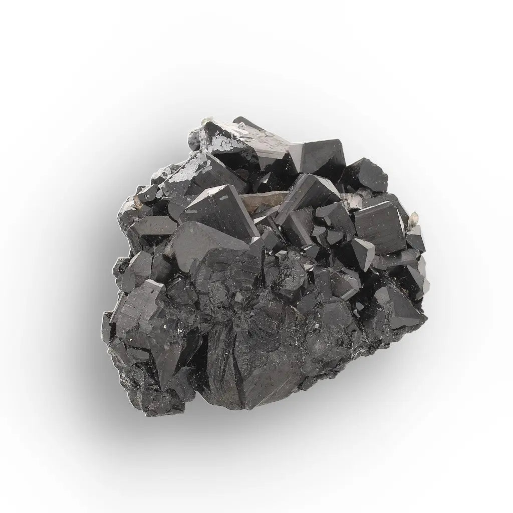 Schorl (Black Tourmaline) with Hyalite Opal & Smoky Quartz from Namibia