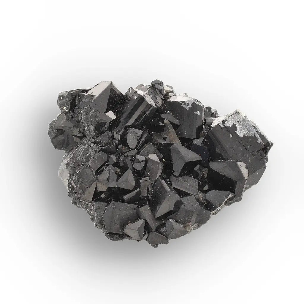 Schorl (Black Tourmaline) with Hyalite Opal & Smoky Quartz from Namibia