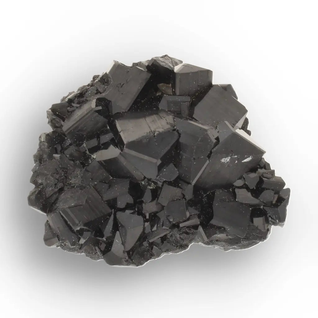 Jet-Black Schorl (Black Tourmaline) Crystal Cluster from Namibia