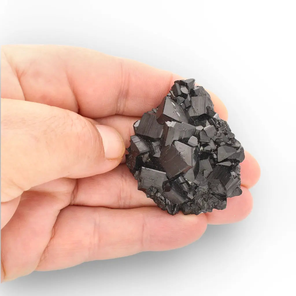 Jet-Black Schorl (Black Tourmaline) Crystal Cluster from Namibia