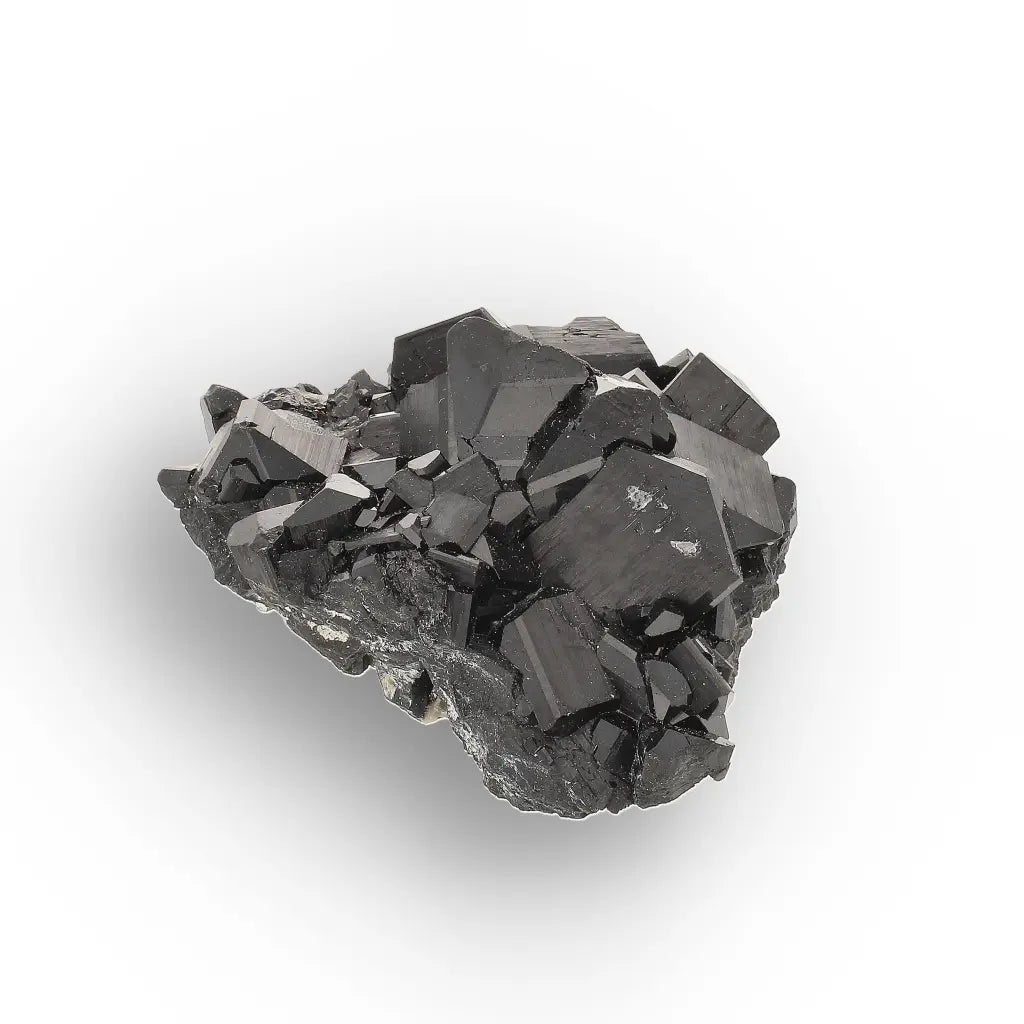 Jet-Black Schorl (Black Tourmaline) Crystal Cluster from Namibia