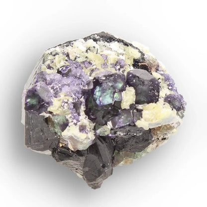 Black Tourmaline with Fluorite & Muscovite from Namibia