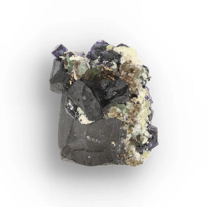 Black Tourmaline with Fluorite & Muscovite from Namibia