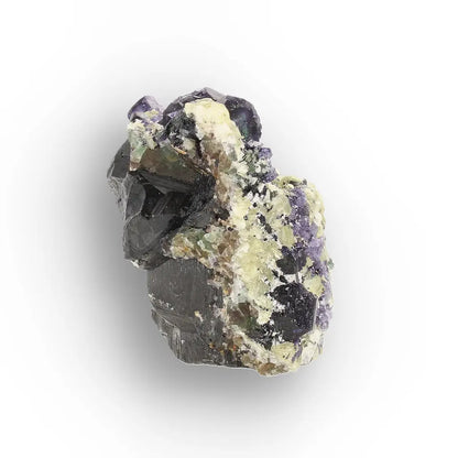 Black Tourmaline with Fluorite & Muscovite from Namibia