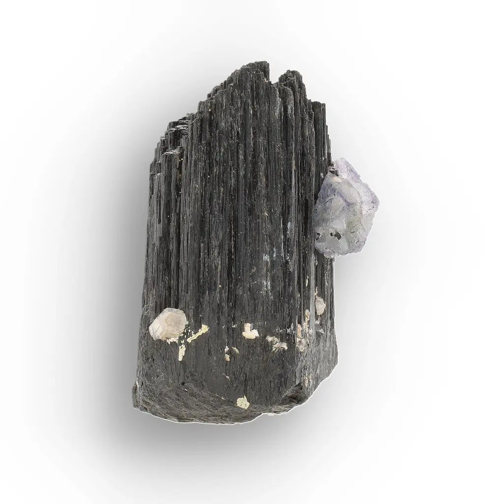 Black Tourmaline with Fluorite & Goshenite from Namibia