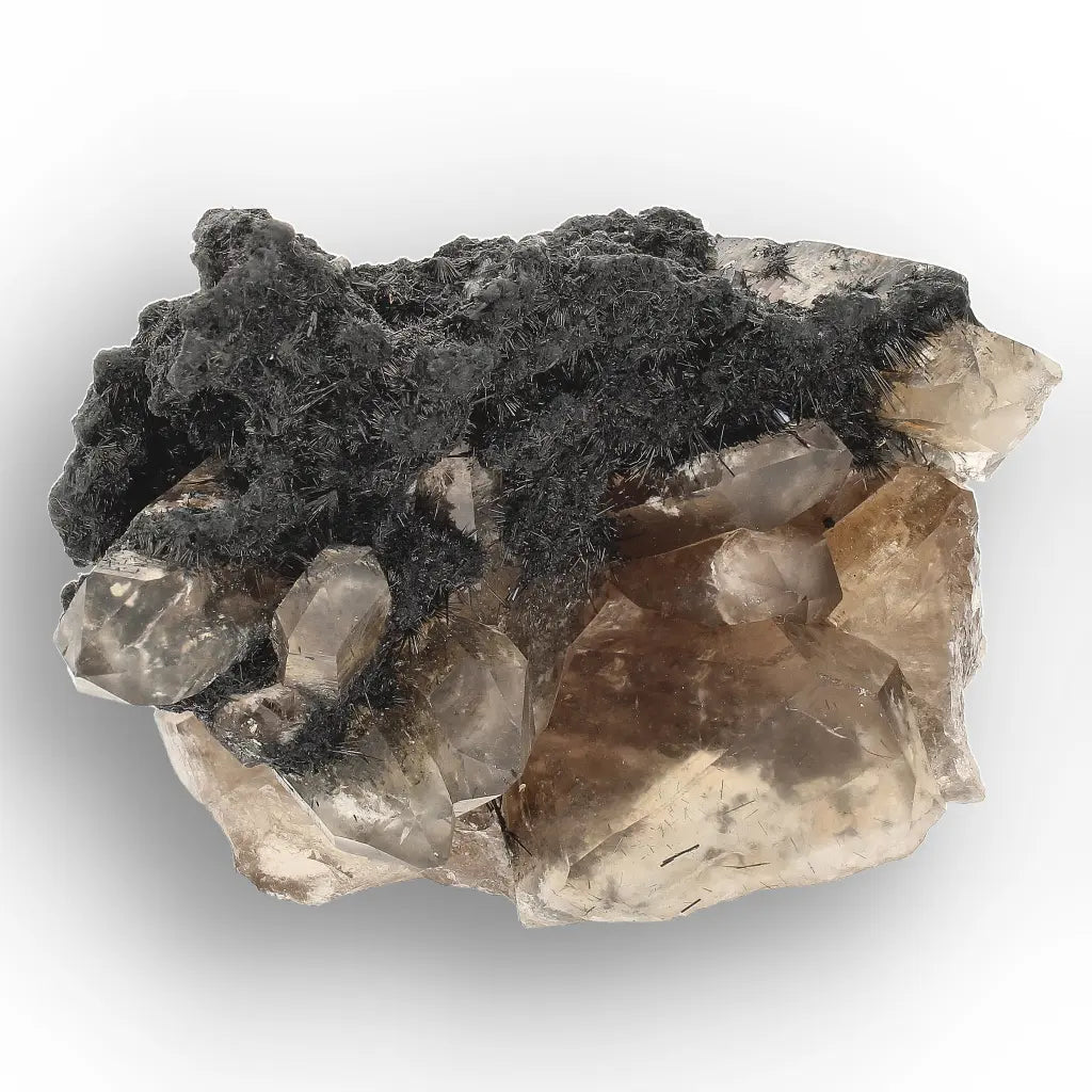 Smoky Quartz with Black Tourmaline from Namibia
