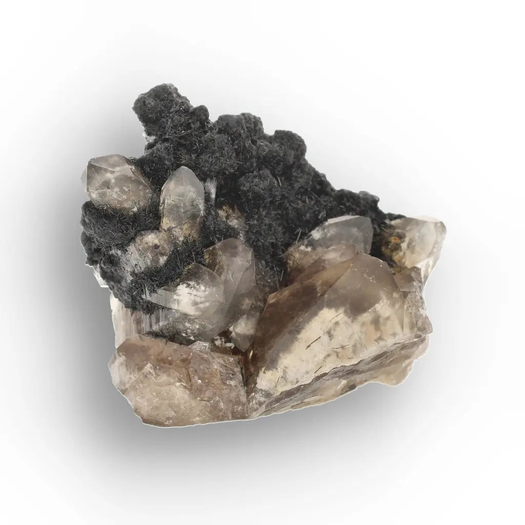 Smoky Quartz with Black Tourmaline from Namibia