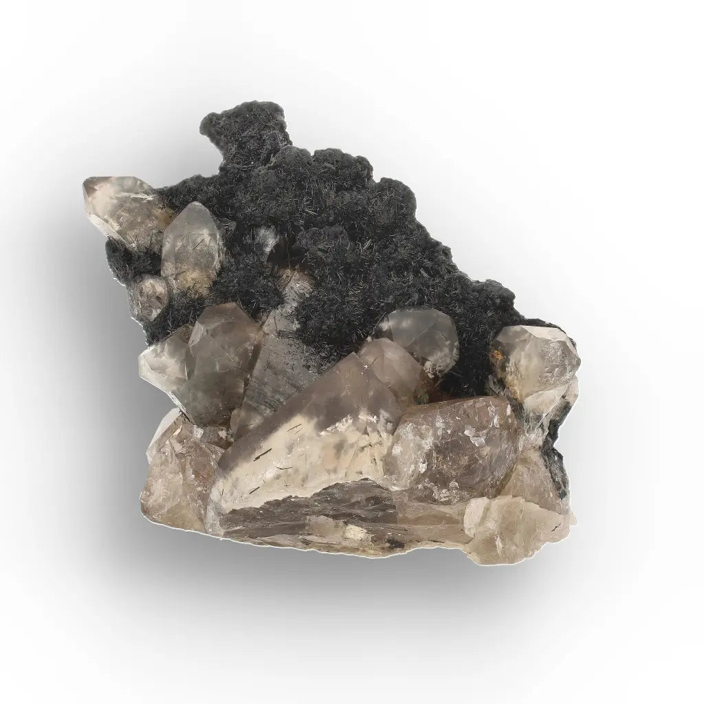 Smoky Quartz with Black Tourmaline from Namibia