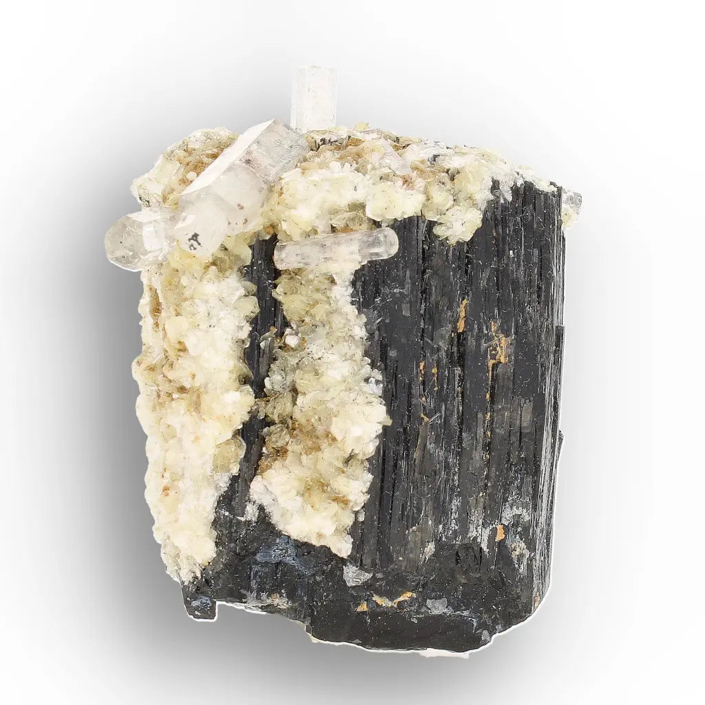 Black Tourmaline with Muscovite & Goshenite from Namibia