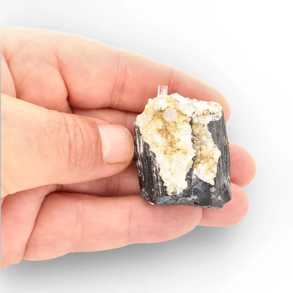 Black Tourmaline with Muscovite & Goshenite from Namibia
