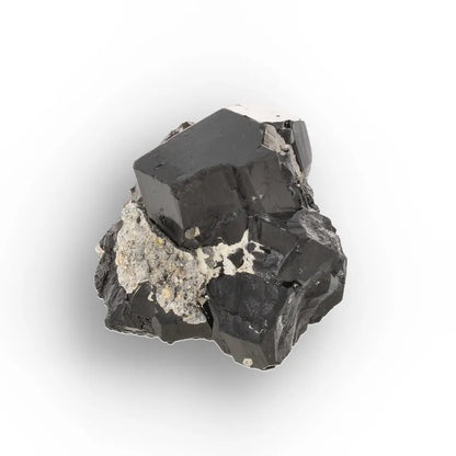 Black Tourmaline with Smoky Quartz & Hyalite Opal from Namibia