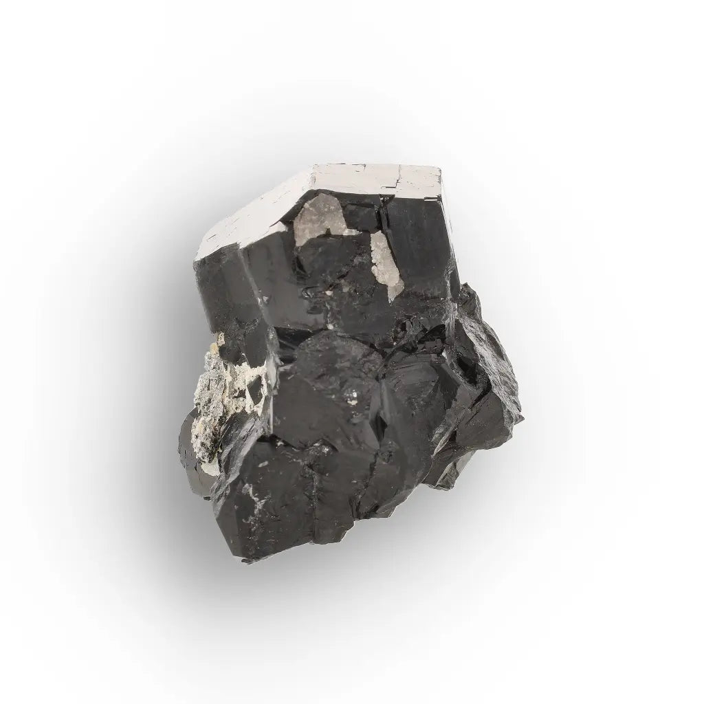 Black Tourmaline with Smoky Quartz & Hyalite Opal from Namibia