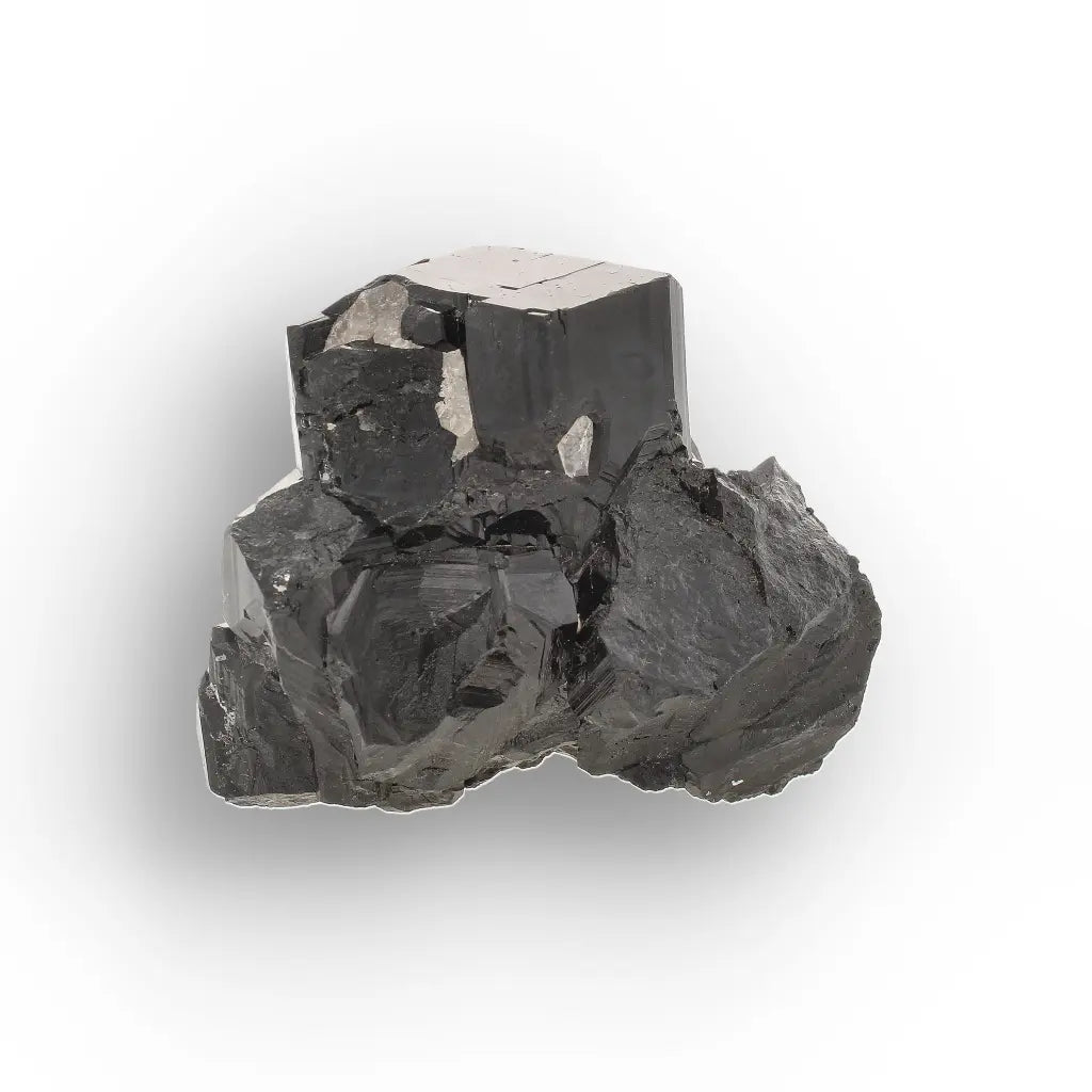 Black Tourmaline with Smoky Quartz & Hyalite Opal from Namibia