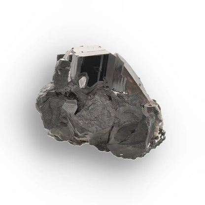 Black Tourmaline with Smoky Quartz & Hyalite Opal from Namibia