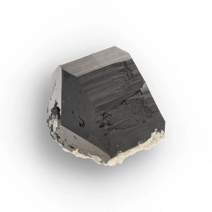 Double-Terminated Black Tourmaline with Goshenite & Hyalite Opal from Namibia