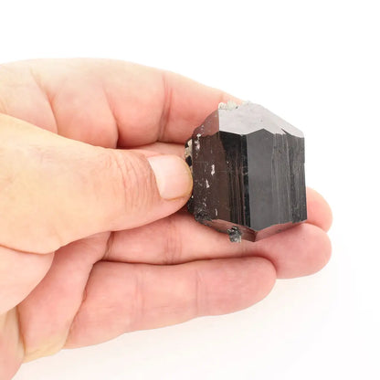 Double-Terminated Black Tourmaline with Goshenite & Hyalite Opal from Namibia