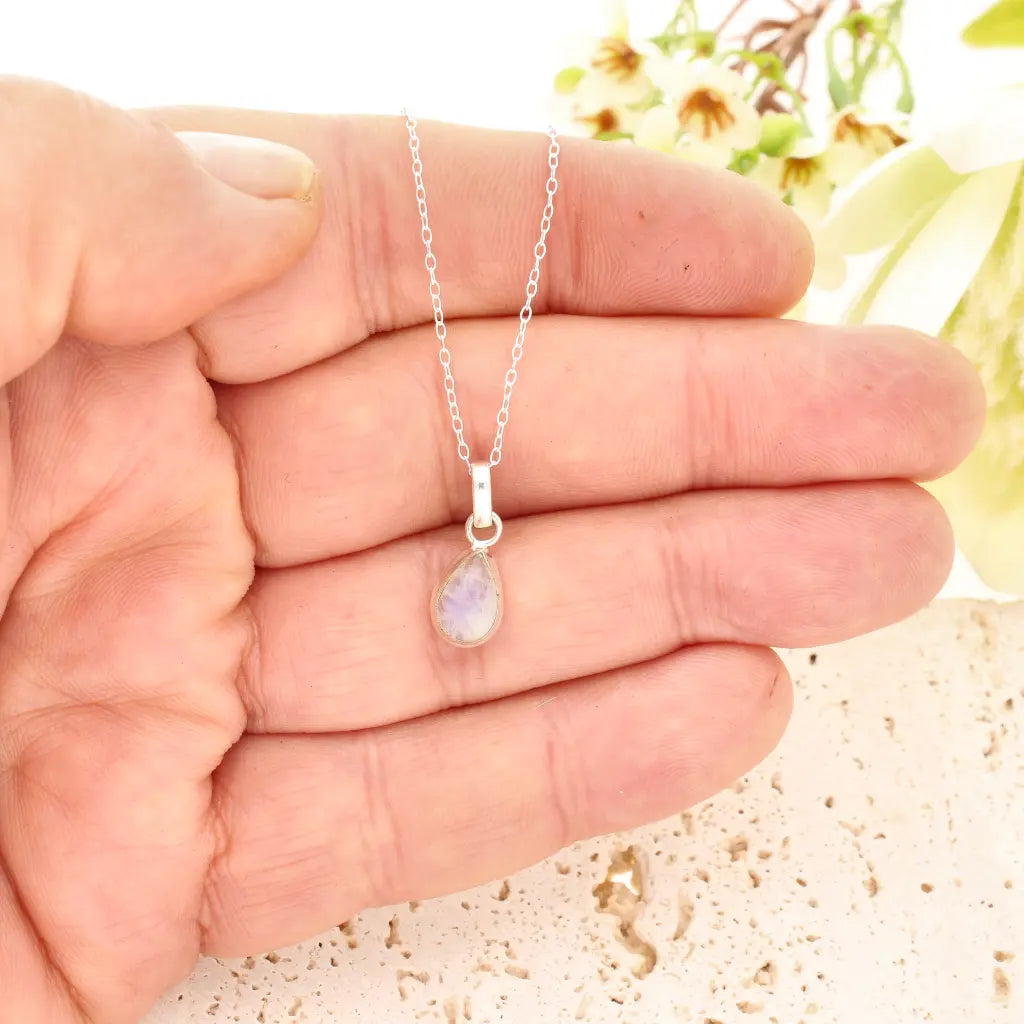 Get your Celestial Whisper Rainbow Moonstone Necklace in Sterling Silver online now or in store at Forever Gems in Franschhoek, South Africa