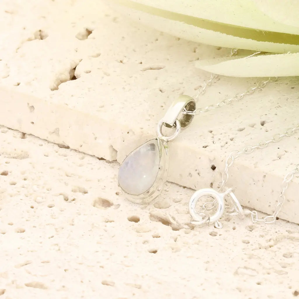 Get your Celestial Whisper Rainbow Moonstone Necklace in Sterling Silver online now or in store at Forever Gems in Franschhoek, South Africa