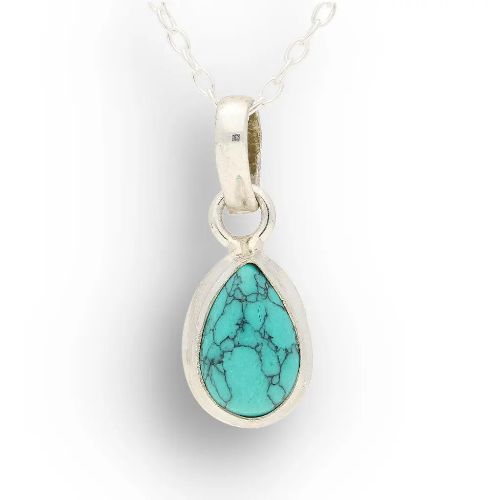 Get your Sterling Silver Turquoise Howlite Teardrop Necklace online now or in store at Forever Gems in Franschhoek, South Africa