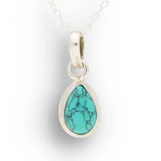 Get your Sterling Silver Turquoise Howlite Teardrop Necklace online now or in store at Forever Gems in Franschhoek, South Africa