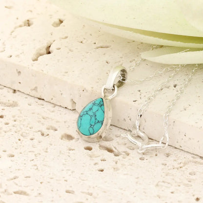 Get your Sterling Silver Turquoise Howlite Teardrop Necklace online now or in store at Forever Gems in Franschhoek, South Africa