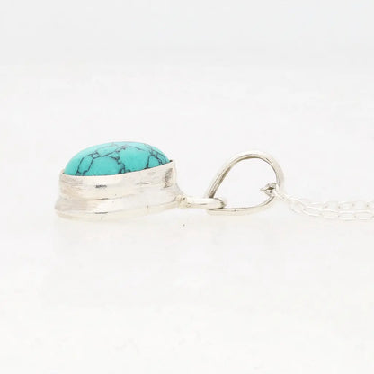 Get your Sterling Silver Turquoise Howlite Teardrop Necklace online now or in store at Forever Gems in Franschhoek, South Africa