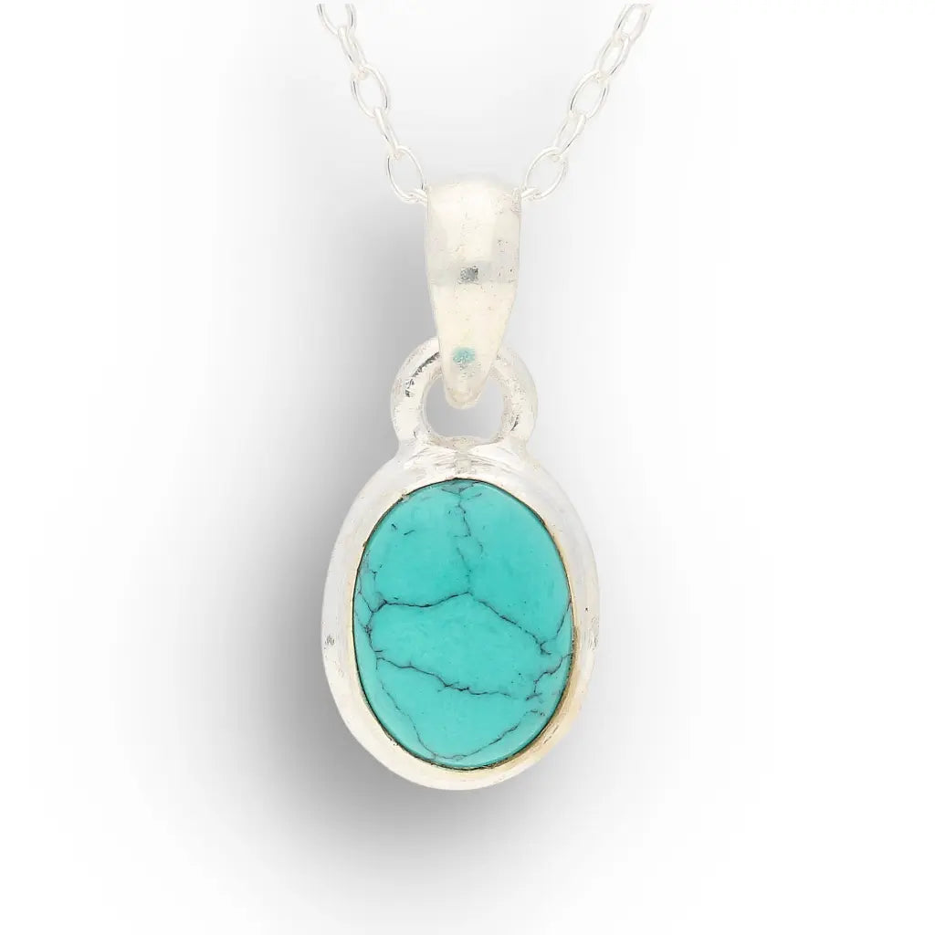 Get your Sterling Silver Turquoise Howlite Oval Necklace online now or in store at Forever Gems in Franschhoek, South Africa