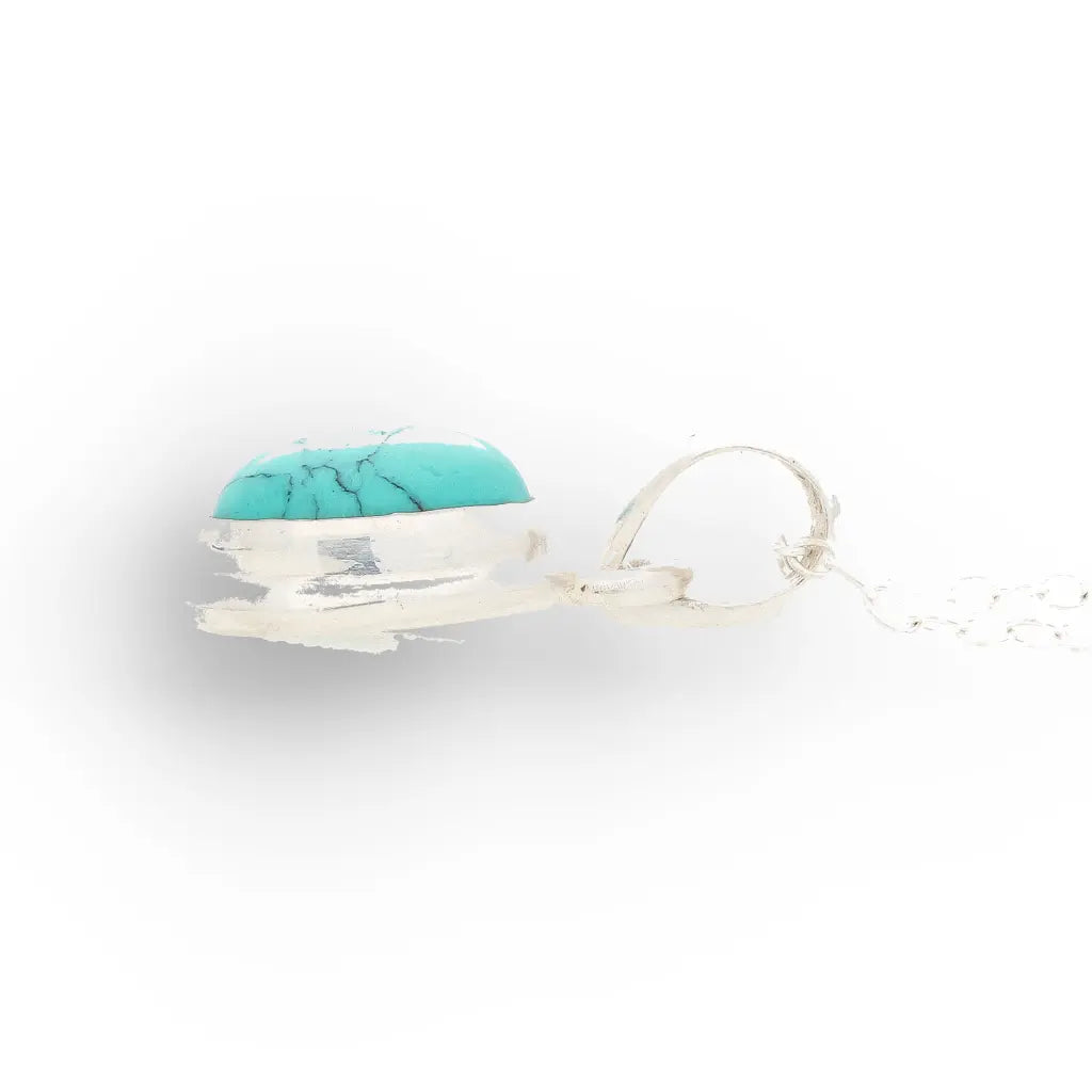 Get your Sterling Silver Turquoise Howlite Oval Necklace online now or in store at Forever Gems in Franschhoek, South Africa