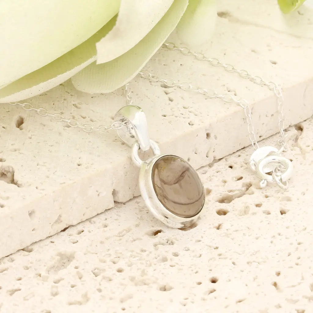 Get your Sterling Silver Smoky Quartz Oval Necklace online now or in store at Forever Gems in Franschhoek, South Africa