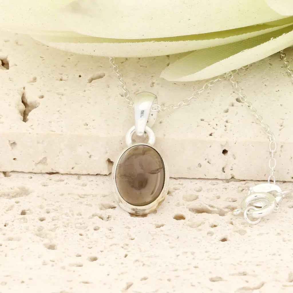 Get your Sterling Silver Smoky Quartz Oval Necklace online now or in store at Forever Gems in Franschhoek, South Africa