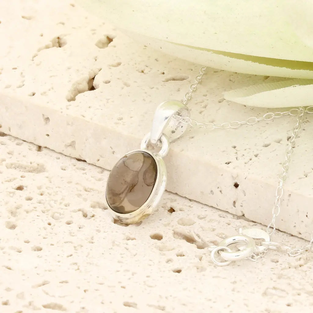Get your Sterling Silver Smoky Quartz Oval Necklace online now or in store at Forever Gems in Franschhoek, South Africa