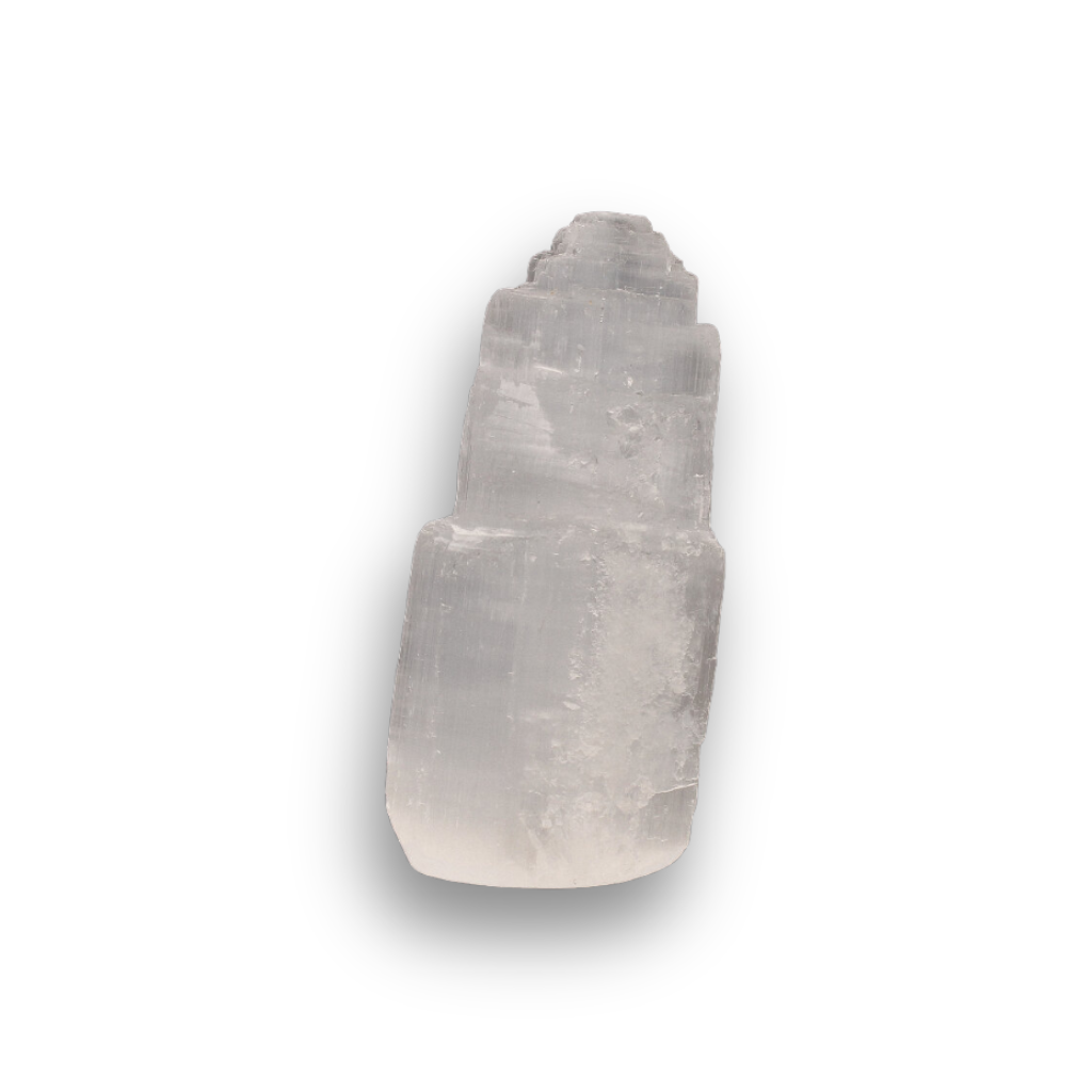 Get your Satin Spar Tower – 6cm Glow of Calm online now or in store at Forever Gems in Franschhoek, South Africa