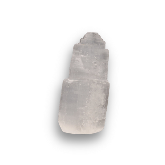 Get your Satin Spar Tower – 6cm Glow of Calm online now or in store at Forever Gems in Franschhoek, South Africa