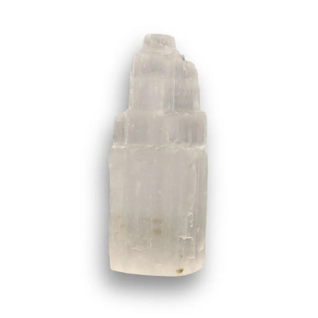Get your Satin Spar Tower – 10cm Peaceful Energy Pillar online now or in store at Forever Gems in Franschhoek, South Africa