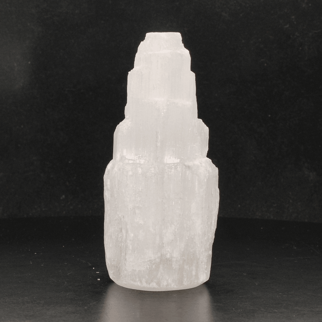 Get your Satin Spar Tower – 10cm Peaceful Energy Pillar online now or in store at Forever Gems in Franschhoek, South Africa