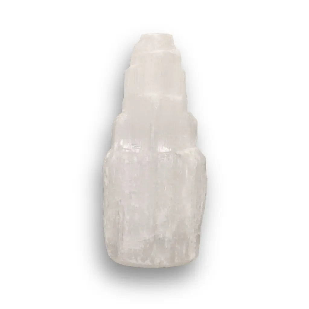 Get your Satin Spar Tower – 10cm Peaceful Energy Pillar online now or in store at Forever Gems in Franschhoek, South Africa