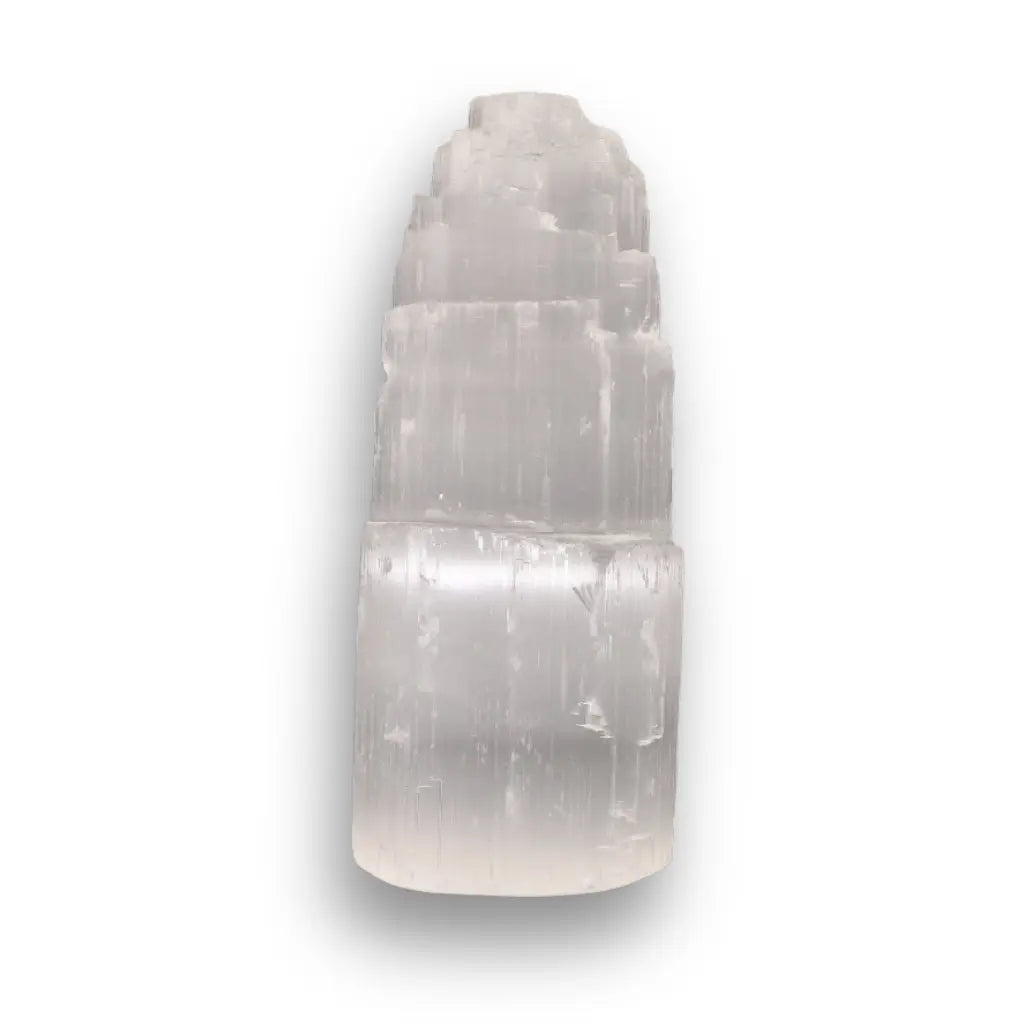 Get your Satin Spar Tower – 10cm Peaceful Energy Pillar online now or in store at Forever Gems in Franschhoek, South Africa
