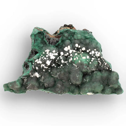 Aragonite on Botryoidal Malachite from the Katanga Copperbelt, DRC