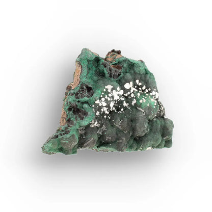Aragonite on Botryoidal Malachite from the Katanga Copperbelt, DRC