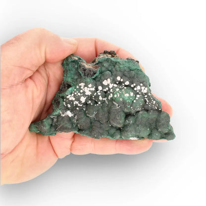 Aragonite on Botryoidal Malachite from the Katanga Copperbelt, DRC