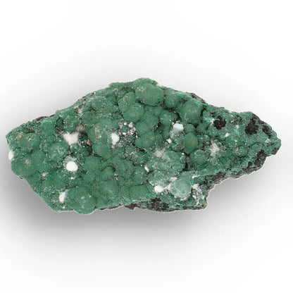 Aragonite on Botryoidal Malachite from the Katanga Copperbelt, DRC