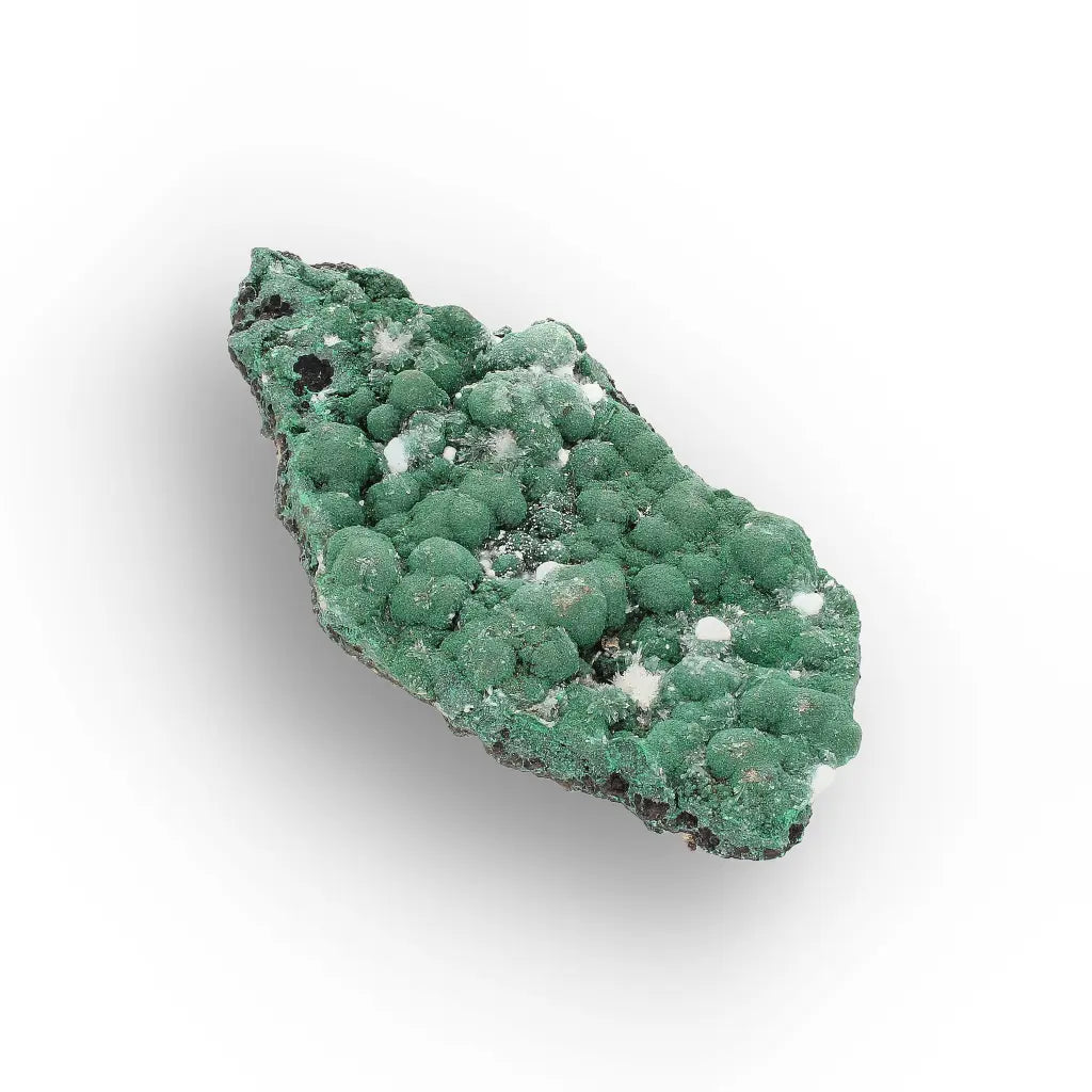Aragonite on Botryoidal Malachite from the Katanga Copperbelt, DRC