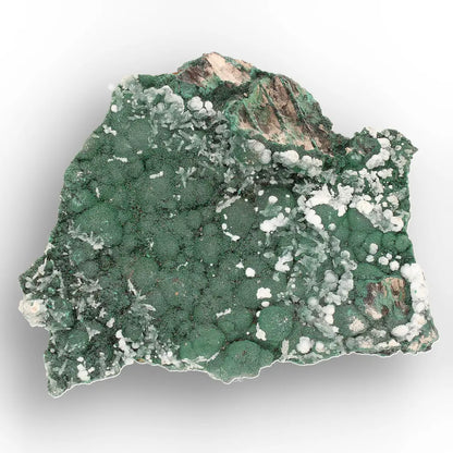 Aragonite on Botryoidal Malachite from the Katanga Copperbelt, DRC