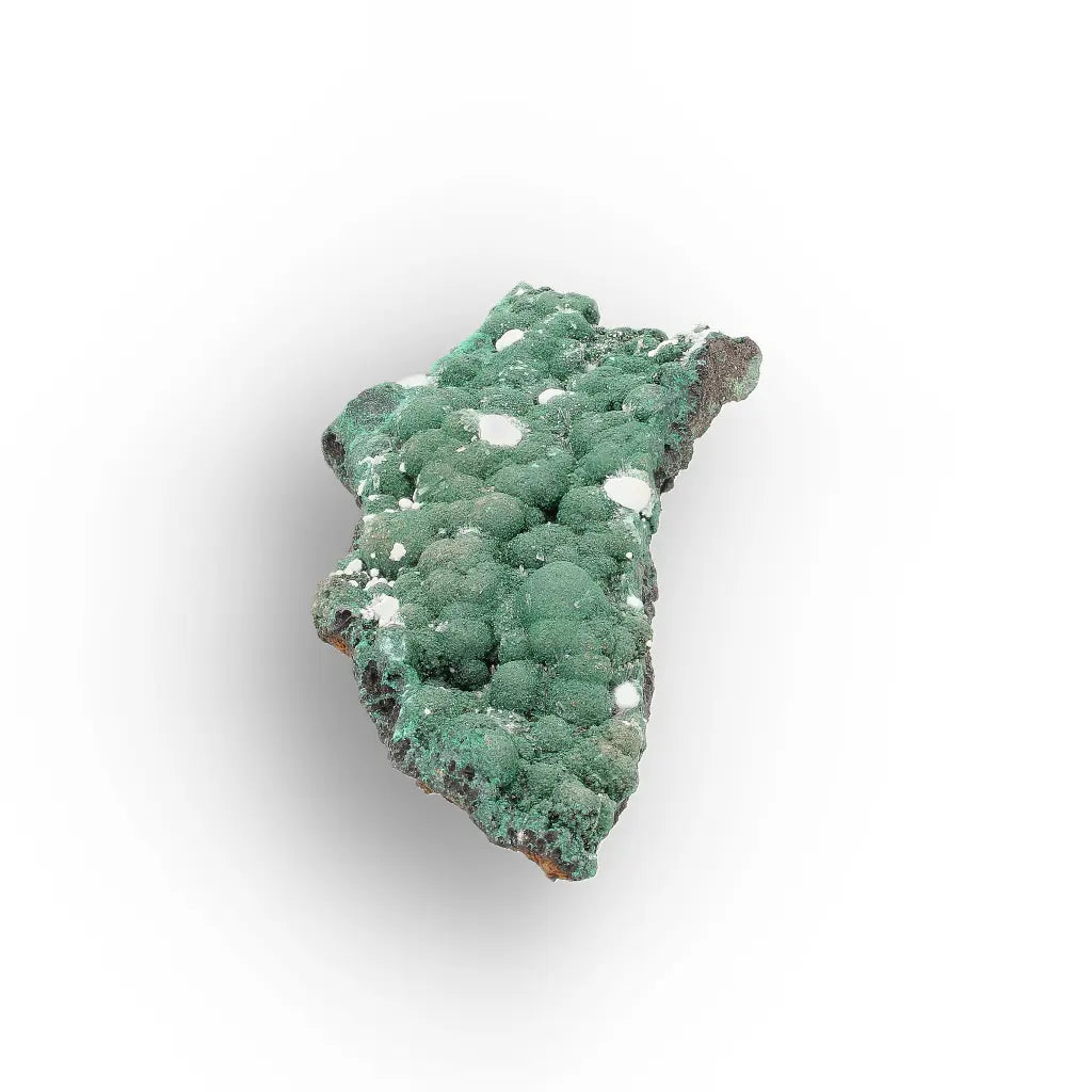Aragonite on Botryoidal Malachite from the Katanga Copperbelt, DRC