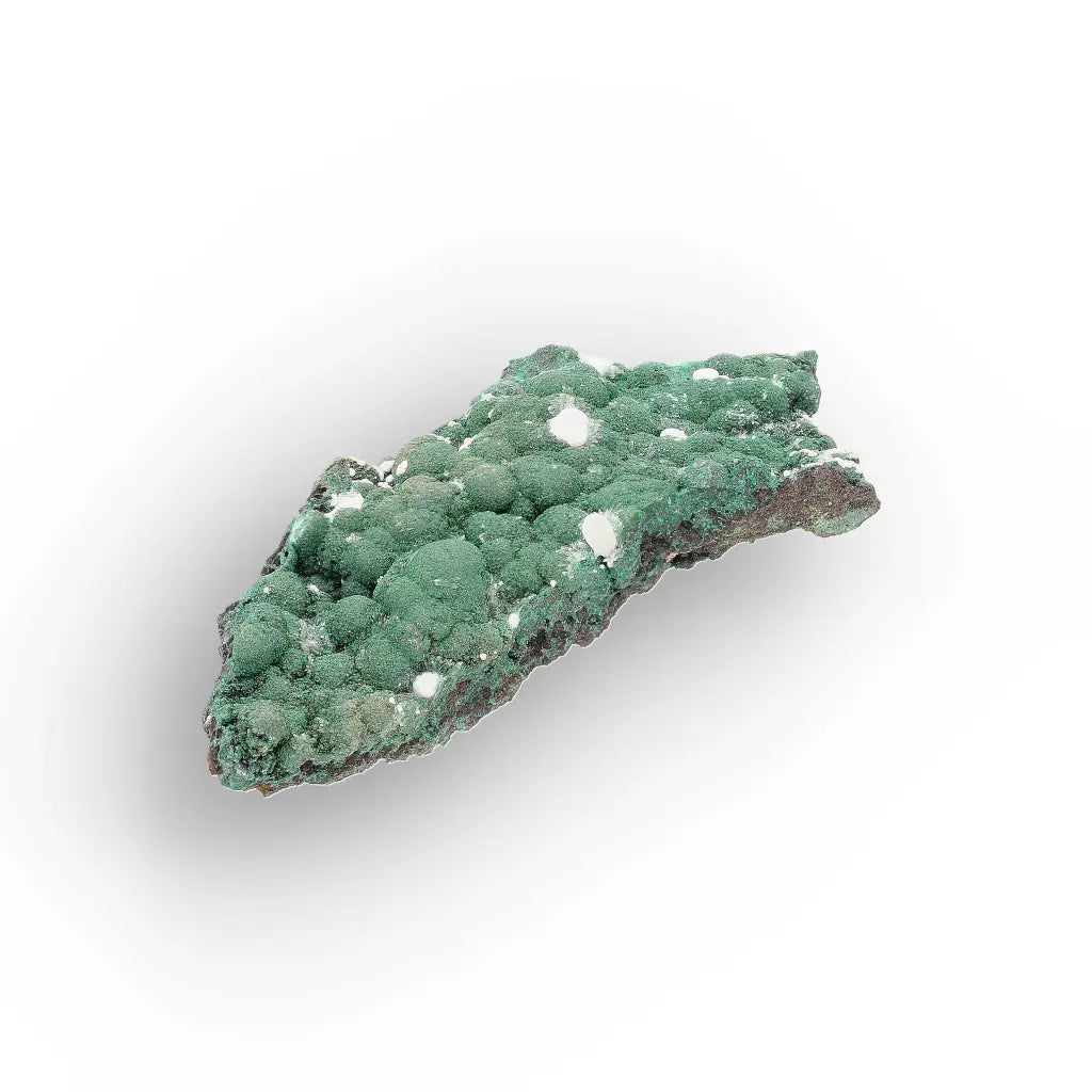 Aragonite on Botryoidal Malachite from the Katanga Copperbelt, DRC