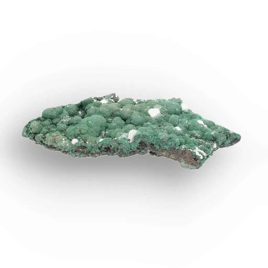 Aragonite on Botryoidal Malachite from the Katanga Copperbelt, DRC