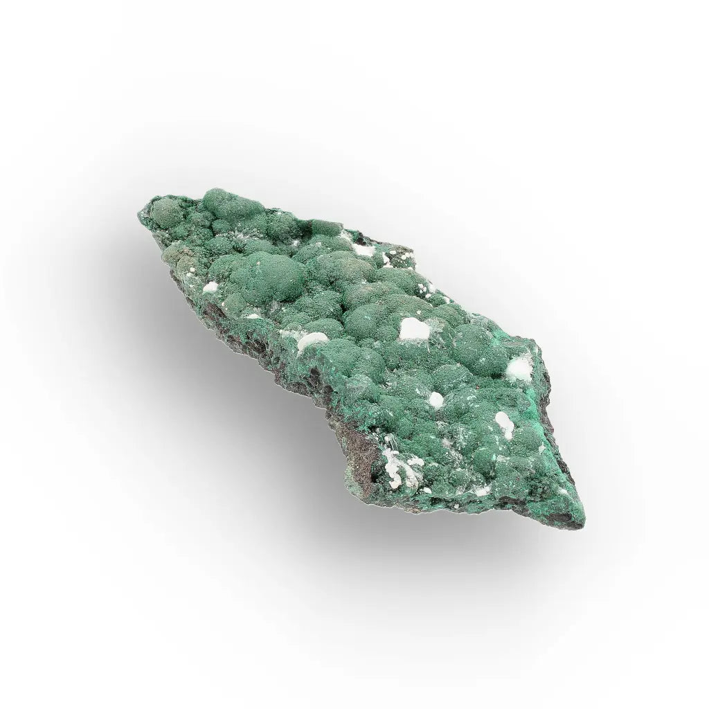 Aragonite on Botryoidal Malachite from the Katanga Copperbelt, DRC