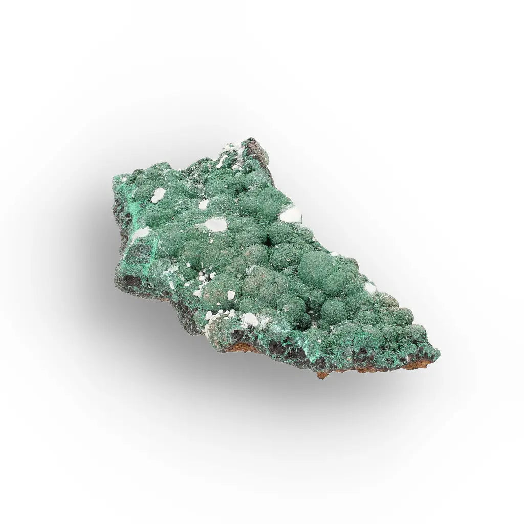 Aragonite on Botryoidal Malachite from the Katanga Copperbelt, DRC