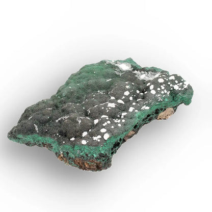 Aragonite on Botryoidal Malachite from the Katanga Copperbelt, DRC